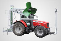 The illustrations show the mixer tower rotated with optional accessories