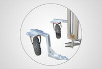 Accessoires: roues pivotantes de guidage avec frein de stationnement